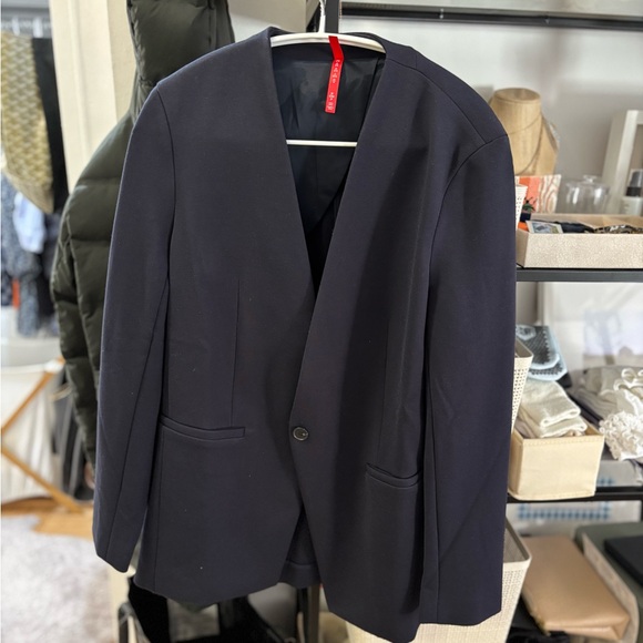 Spanx blazer navy ponte collarless jacket - Picture 2 of 3